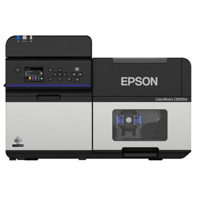 Epson ColorWorks C8000e, matte black ink, Cutter, Disp., USB, Ethernet, Kit (USB), schwarz, grau