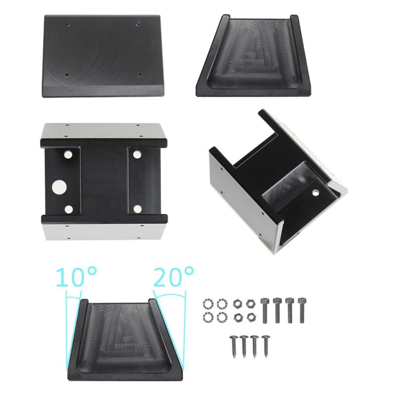 Sockelmontage, oben, Planscheiben 10&deg; und 20&deg; gewinkelt, H&ouml;he: 46 mm, inkl.: 4 Schrauben, 4 Muttern